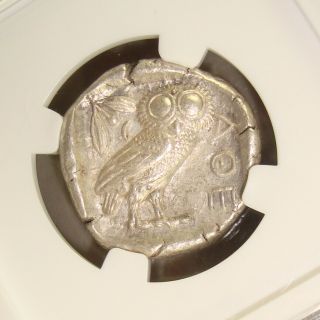 440 - 404 BC Attica,  Athens Athena / Owl Ancient Greek Silver Tetradrachm NGC AU 2