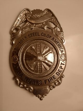 Fire Dept Vintage Historical Memorabilia,  Crucible Steel Co Of America,  Atha