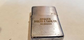 Zippo Cigarette Lighter 1970 Advance Boiler & Tank Co Milwaukee