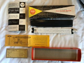 Vintage Pickett Slide Rule With Case And Instructions
