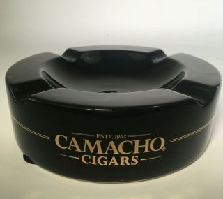 Camacho Ceramic Cigar Ashtray Gold Black Round 4 Rests Classic Sleek