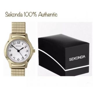Sekonda Ladies Gold Plated Expander Bracelet Watch 4134b With Gift Box