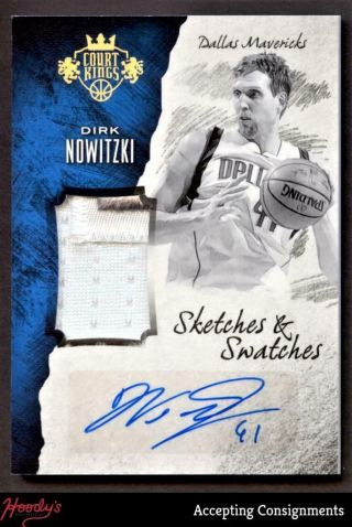 2016 - 17 Court Kings Sketches And Swatches Prime Dirk Nowitzki 11/25 Auto Patch