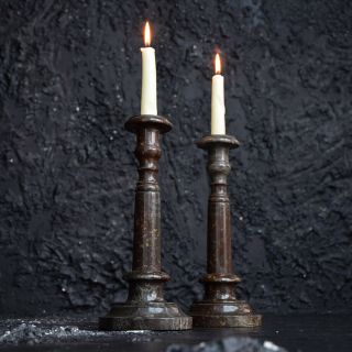 19th Century Cornish Serpentine Candle Sticks
