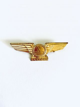 Vintage Airline Gold Tone Metal Wings Pin Eastern Airlines Crew Pilot