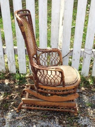Antique Victorian Wicker rocking chair 2