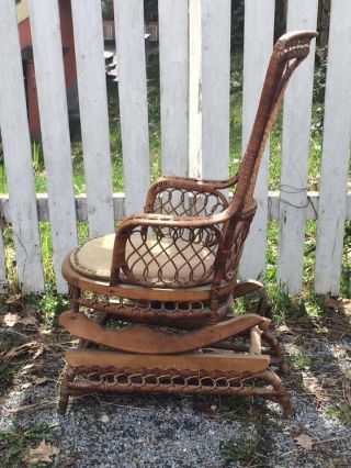 Antique Victorian Wicker rocking chair 3