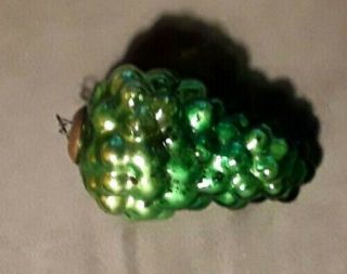 Antique French Silver green Grape Glass Kugel Christmas Ornament 5