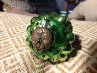 Antique French Silver green Grape Glass Kugel Christmas Ornament 6