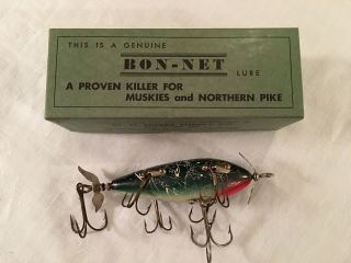 Vintage Bon - Net Crackle Back Fishing Lure Hobbs Supply Box