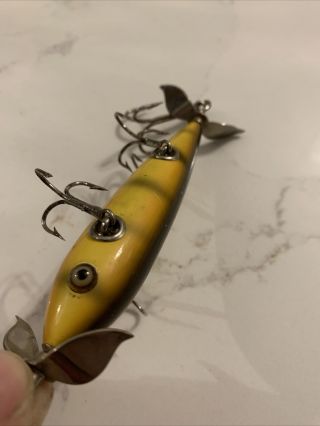 ANTIQUE OLD WOOD HEDDON DOWAGIAC MINNOW LURE With BOX 5