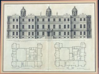 Set Of Antique Architectural Prints By C.  Campbell c.  1724 4