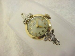 Vintage 14k Gold Antique Art Deco 22 Jewels Lady Hamilton Diamond Watch