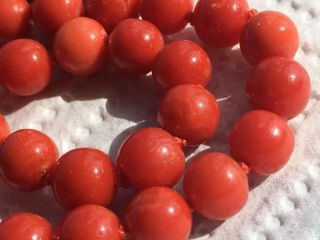 Antique old stock natural red coral necklace 14K gold others amber jewelry 4