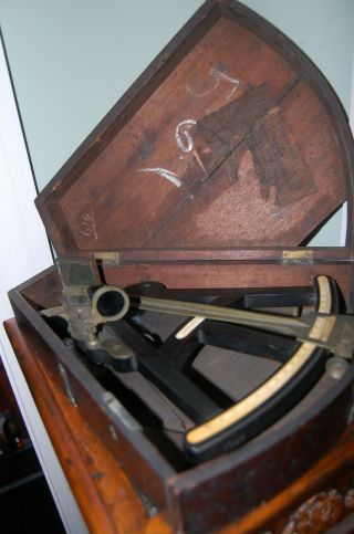 Antique Octant / Sextant / Quadrant - Late 18th - Early 19th Century W Wood Box