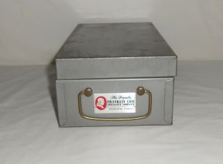Vintage Franklin Life Insurance Company Metal Policy Box With Combination Lock