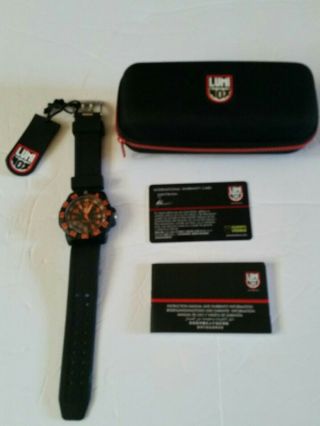 Luminox Navy Seal Colormark Watch 44mm Silicone Strap Men Orange 3050/3950
