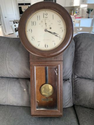 Antique Vintage Seth Thomas No.  2 Wall Regulator Clock (read) Railroad Clock