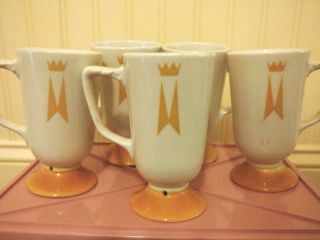 Homer Laughlin Marriott Gold Crown Vintage Tall Irish Coffee Mug Set Of 5