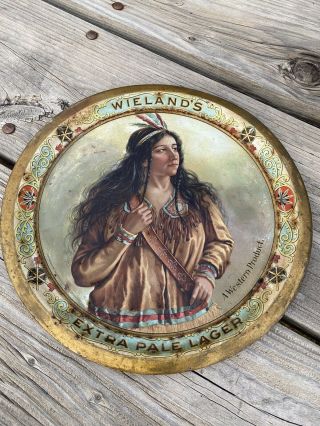 Antique 1910 Wieland’s Extra Pale Lager A Western Product Native American Woman
