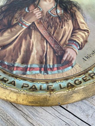 Antique 1910 Wieland’s Extra Pale Lager A Western Product Native American Woman 4