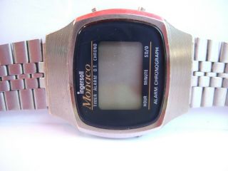 VERY RARE Vintage Ingersoll Monaco Steel Alarm Chrono LCD Digital Watch to fix 2