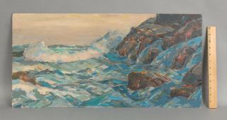 Antique Karl Schmidt American Impressionist Coastal Seascape Oil Painting,  Nr