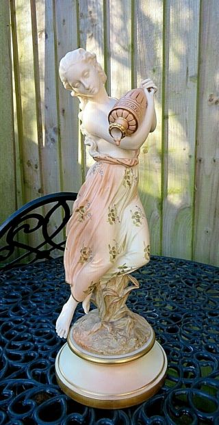 ANTIQUE ROYAL WORCESTER LARGE TINTED GILDED PARIAN FIGURE OF 