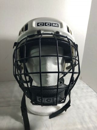 Vtg Ccm 652 M Tacks White Hockey Bull Youth Helmet Med Ccm 480 Medium Black Cage