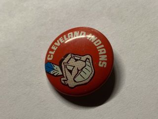 Vtg 1960’s Cleveland Indians Chief Wahoo Pin Back Button Red Pinback