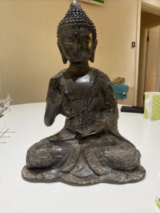 Vintage Chinese Bronze/pot Metal Budda