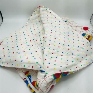 Vintage 1985 Dm Inc Fabric Hand Made Clown Crib Bedding Baby Sleeping Bag