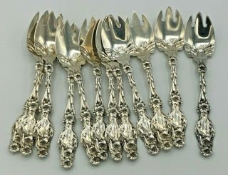 Lily By Whiting Div.  Of Gorham Sterling Silver - 12 Ice Cream Forks,