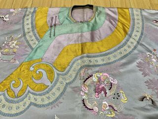 Antique vintage Chinese hand embroidered mandarin kimono robe dress coat china 5