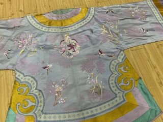 Antique vintage Chinese hand embroidered mandarin kimono robe dress coat china 6