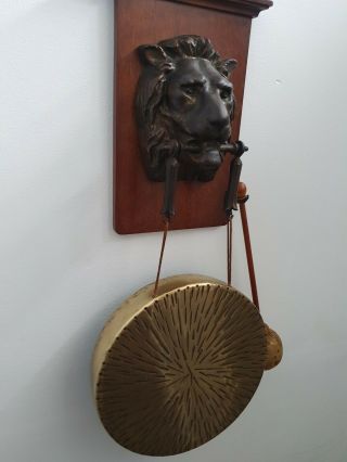 William Tonks And Son Antique Large Vintage Lion Head Gong 19th Century
