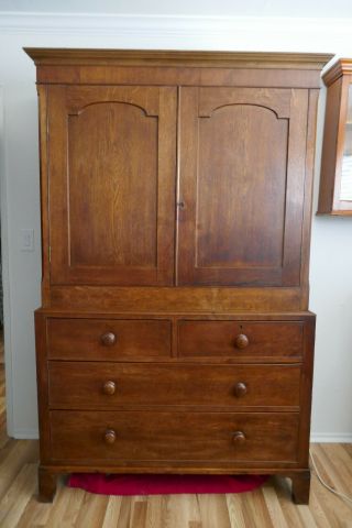 Antique Oak Linen Cabinet