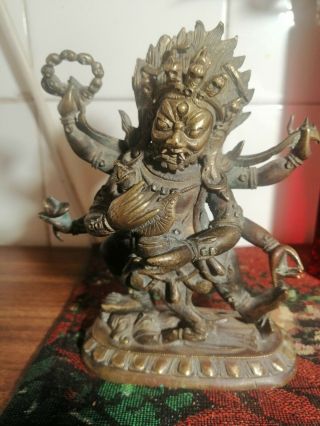 Old Vintage Chinese Tibetan Bronze Copper Statue