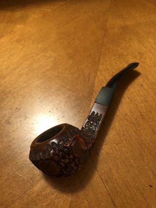 The Tinder Box Estate Pipe Rusticated Bent Bulldog Meerschaum Lined
