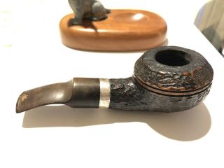 Estate " Pipe Centre " Bulldog Pipe With Sterling Silver Band Imported Briar