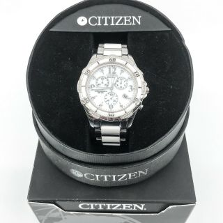 Citizen Eco - Drive Wr100 Chandler Diamond Dial Ladies Ceramic Steel Sport Watch