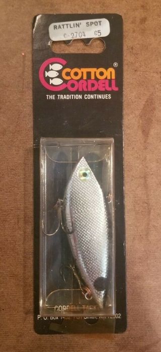 Vintage Cotton Cordell Rattlin Spot Fishing Lure C - 2704 C5 Old Stock