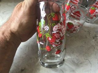 Vtg Strawberry Shortcake Tumblers Glasses American Greeting 1980 Juice Water