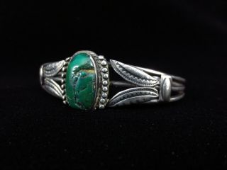 Antique Navajo Bracelet - Coin Silver and Turquoise Ca.  1900 5