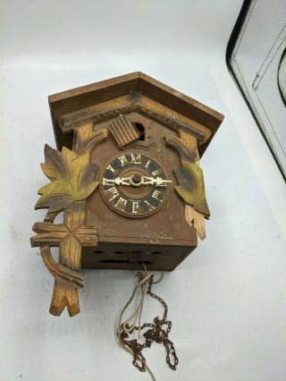 Hubert Herr German Cuckoo Clock Wood Black Forest Vtg Antique Rare Parts