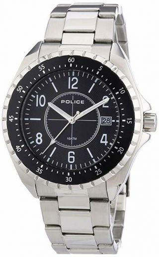 Police Miami Black Dial Stainless Steel Bracelet Mens Watch 13669js - 02m