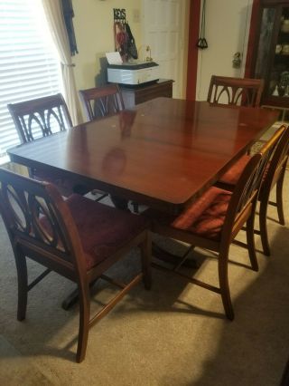 ANTIQUE TABLE AND 6 CHAIRS,  Duncan Phyfe,  MAHOGANY,  1940 - 1949,  Neo Classic. 2