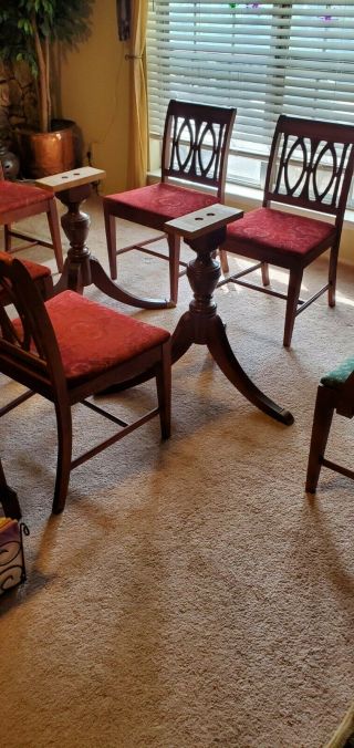 ANTIQUE TABLE AND 6 CHAIRS,  Duncan Phyfe,  MAHOGANY,  1940 - 1949,  Neo Classic. 5