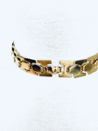 Vintage Estate Statement Gold Tone Brass Chunky Link Collar Choker Necklace 15” 3