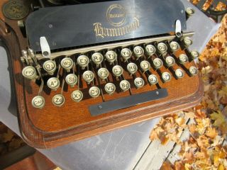 VINTAGE EARLY 1900s HAMMOND MULTIPLEX TYPEWRITER AND WOOD CASE 153405 4